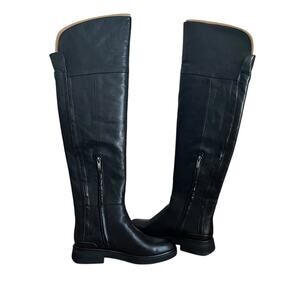 Franco Sarto Battina Knee High Black Leather Riding Leather Boots Size 6